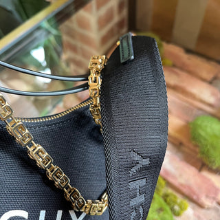 GIVENCHY Black Logo-Printed Canvas Shoulder Bag