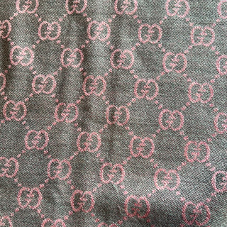 GUCCI Pink GG Jacquard Wool Scarf Graphite