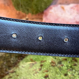 HERMES Reversible Black Leather H Buckle Belt
