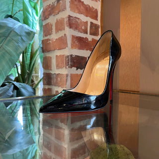 CHRISTIAN LOUBOUTIN So Kate120mm Black Patent Leather Pumps SZ 38.5 (US 8.5)