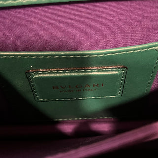 BVLGARI Serpenti Forever Emerald Green Calfskin Top Handle Bag