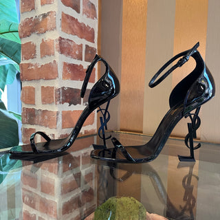 SAINT LAURENT Opyum YSL Black Patent Leather Heels SZ 41 (US 11)