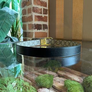 GUCCI Supreme Black GG Canvas Reversible Belt 80/32(4US)