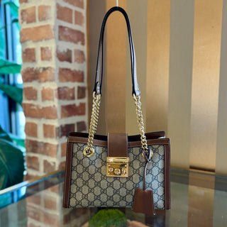 GUCCI GG Supreme Padlock Small Shoulder Bag