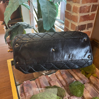 CHANEL Bowler Black Quilted Leather CC Satchel