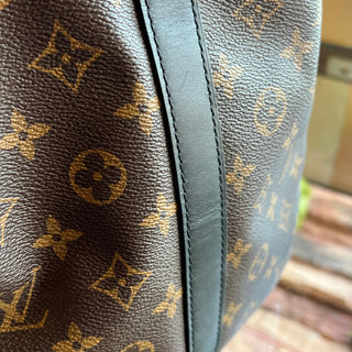 LOUIS VUITTON Macassar Keepall Bandouliere Brown Black Monogram Canvas Duffle Bag