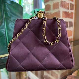 CHANEL Silk Plum Colored Evening Bag TS3561