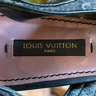 LOUIS VUITTON Monogram Black Denim/Patent Leather Bow Espadrilles SZ 38 (US 8)