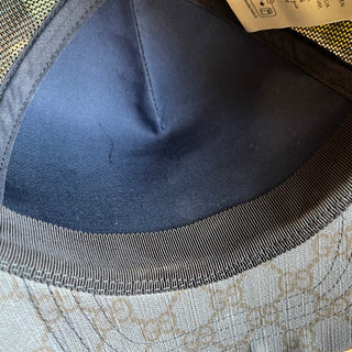 GUCCI Navy Blue GG Supreme Canvas Baseball Cap SZM