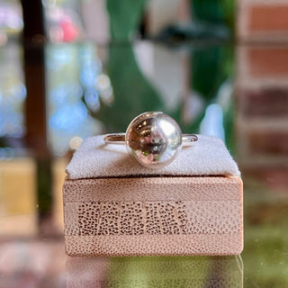 TIFFANY & CO Cocktail Hardware Ball 925 Sterling Silver Ring SZ 7.5