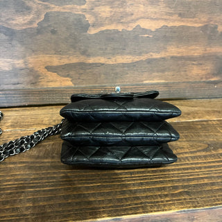 CHANEL 3 Flap Mini Black Quilted Lambskin Crossbody