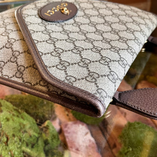 GUCCI Neo Vintage Medium GG Supreme Monogram Web Flap Crossbody