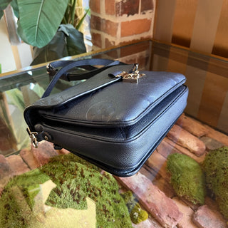 LOUIS VUITTON Metallic Pochette Metis Monogram Empreinte Embossed Leather Crossbody