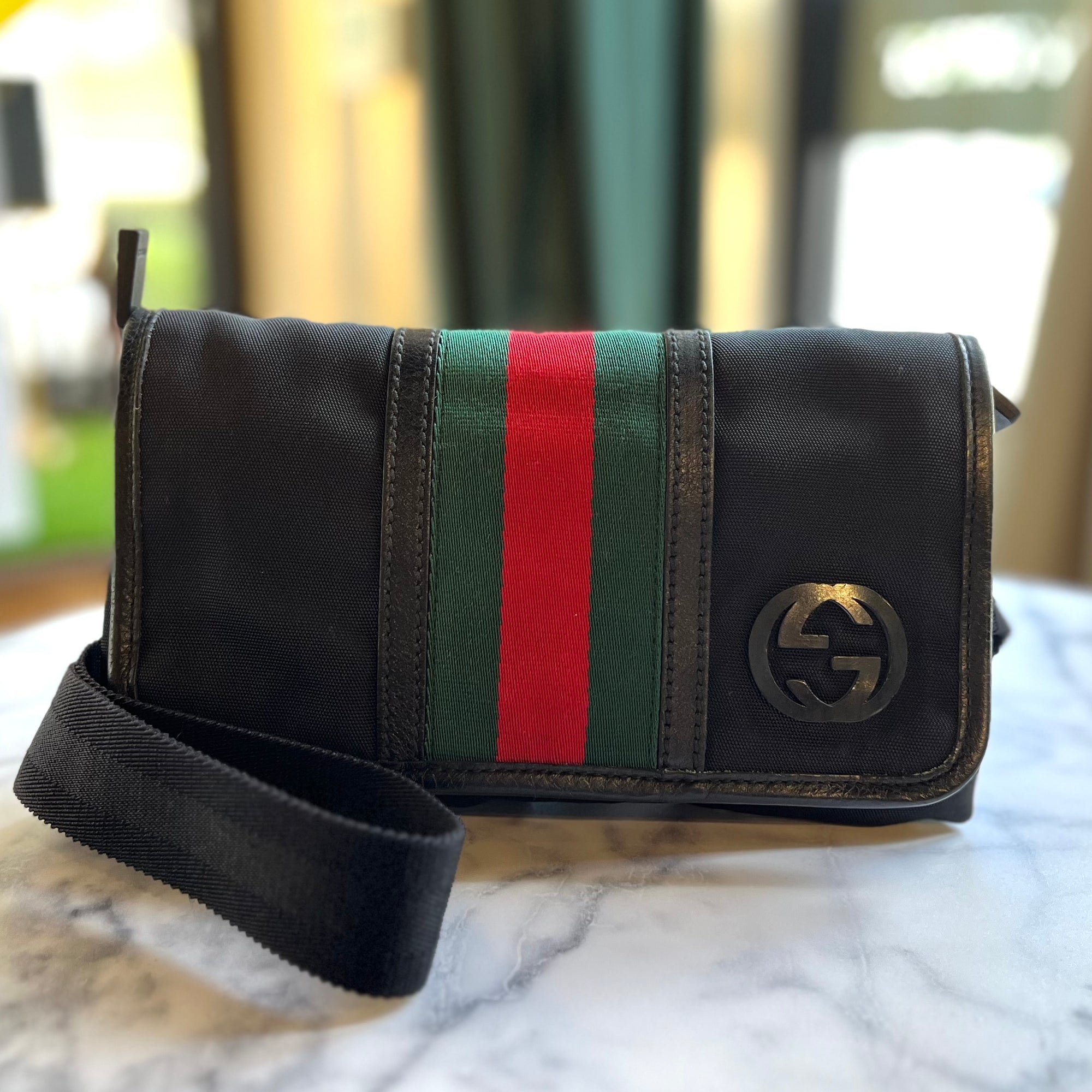 GUCCI Black Nylon Belt Bag