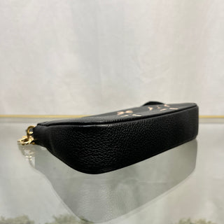 LOUIS VUITTON Pochette Accessories Black Empriente Leather Giant Monogram Handbag