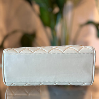 CHANEL Vintage Classic Top Handle Flap Bag Quilted Lambskin Medium