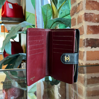 CHANEL French Black Caviar Quilted CC Wallet