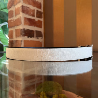 PRADA White/Black Leather Reversible Belt SZ 80/32