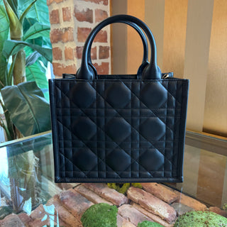 DIOR Small Black Macrocannage Book Tote