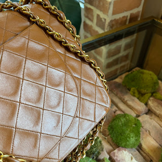 CHANEL Jumbo XL Maxi Tan Leather Single Flap Shoulder Bag