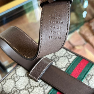 GUCCI Ophidia Beige Ebony GG Supreme Monogram Canvas Belt Bag SZ75/30(2US)