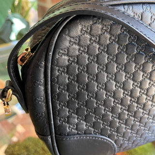GUCCI Bree Black Guccissima Leather Crossbody Bag