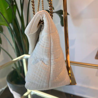 Saint Laurent Lou Lou Puffer Cotton Shoulder Bag Small