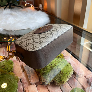 GUCCI Neo Vintage Beige New Acero Crop GG Supreme Monogram Web Shoulder Bag