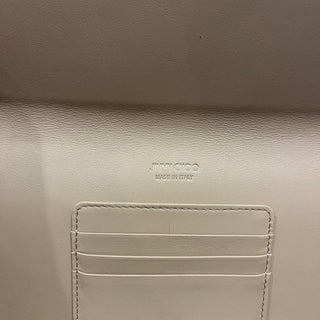 JIMMY CHOO Milla Beige Patent Leather Clutch