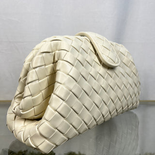 BOTTEGA VENETA Teen Lauren 1980 Intrecciato Off- White Clutch