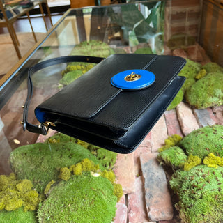 LOUIS VUITTON Friedland Pochette Black Blue Epi Leather Shoulder Bag