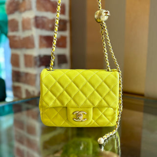 CHANEL Yellow Pearl Crush Mini Crossbody