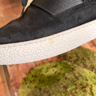 CHANEL CC High Top Black Suede Tweed Sneakers SZ38(8US)