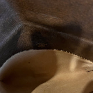 GUCCI Sherry Line Brown Leather Web Vintage Clutch Bag