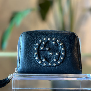 GUCCI Soho Black Interlocking G Compact Wallet