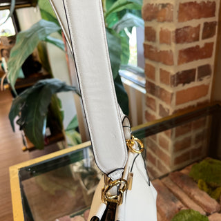 FENDI Peekaboo Mini White Leather Top Handle