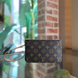 LOUIS VUITTON Neverfull PM Pochette Brown Monogram Canvas Clutch Bag