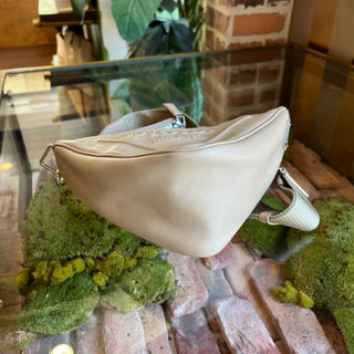 PRADA Small Triangle Logo Leather Zip Crossbody Bag