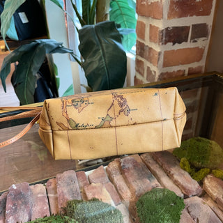 ALVIERO MARTINI World Atlas Geo Classic Beige Canvas Crossbody Bag