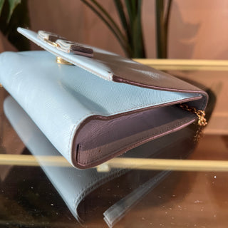 FERRAGAMO Light Blue Ginny Chain Shoulder Bag Medium