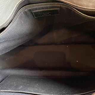 SAINT LAURENT Medium Niki Grey Quilted Crinkled Leather Shoulder Bag
