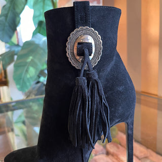 SAINT LAURENT Black Suede Ankle Boots Janis SZ 36 (US 6)