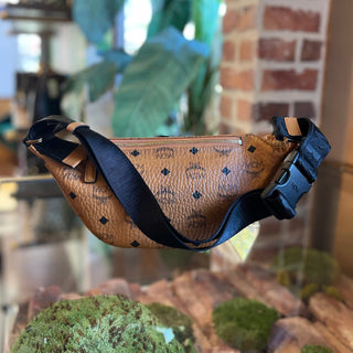 MCM Tan Visetos Monogram Canvas Belt Bag