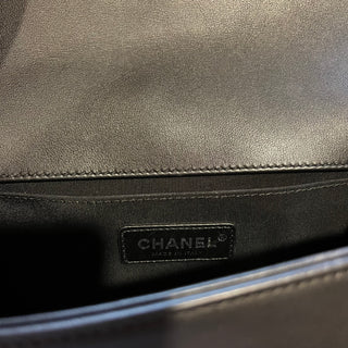CHANEL Medium Boy Black Quilted Calfskin Leather Shoulder Bag