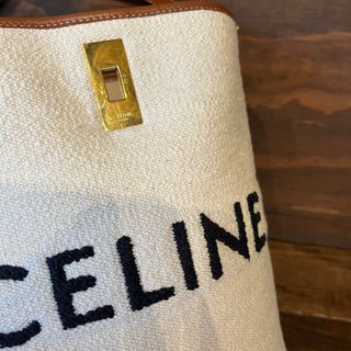 CELINE Bucket 16 Brown Canvas Bag