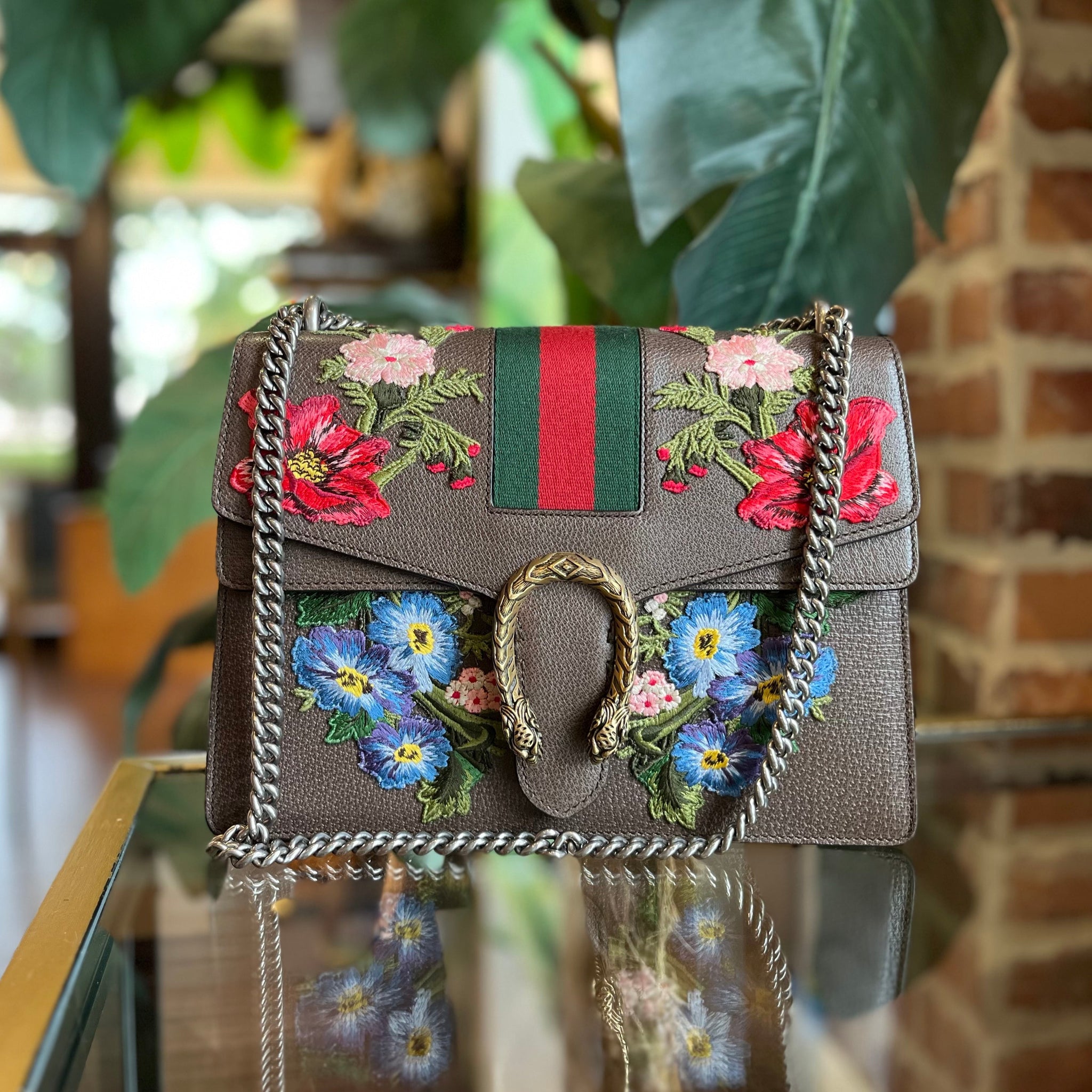 Gucci Medium Embroidered Dionysus Shoulder Bag