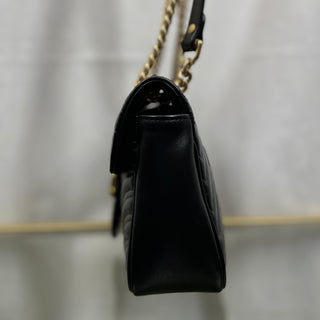 GUCCI GG Marmont Black Calfskin Matelassé Shoulder Bag