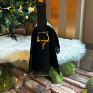 GUCCI 1955 Horsebit Canvas Shoulder Bag