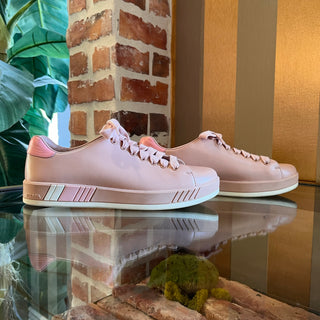 PRADA Pink Leather Low Top Sneakers SZ 37.5 (US 7.5)