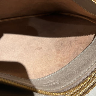 CELINE Trio Small Gray Pebbled Leather Crossbody Bag
